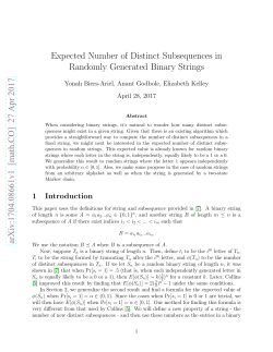 Expected Number of Distinct Subsequences in Randomly