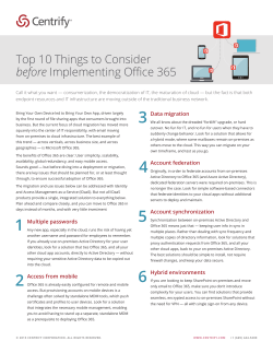 Top 10 Things to Consider before Implementing Office 365