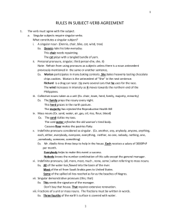 rules in subject-verb agreement