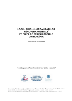 Locul şi rolul organizaţiilor neguvernamentale