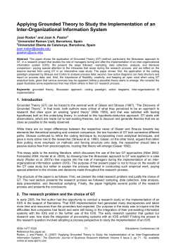 Applying Grounded Theory to Study the Implementation of an Inter