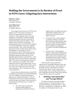 Holding the Government to its Burden of Proof in FCPA Cases