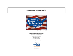 summary of findings - National Sleep Foundation