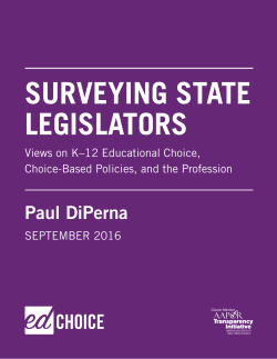 Surveying State Legislators: Views on K&ndash;12 Educational Choice