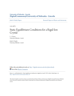 Static Equilibrium Conditions for a Rigid