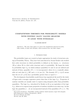 Completeness theorem for probability models with finitely many