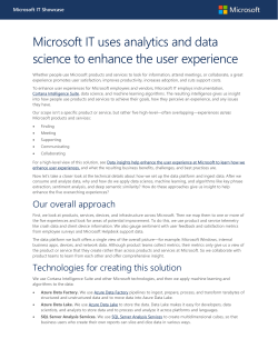 Microsoft IT uses analytics and data science to