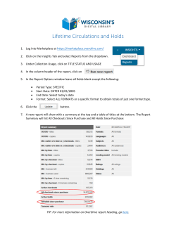 Lifetime Circulations and Holds Instructions