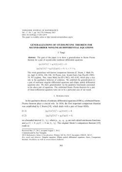 GENERALIZATIONS OF STURM