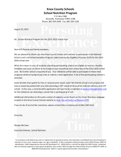 Community Eligibility Provision Schools for 2015-2016