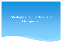 Strategies for Effective Time Management