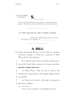 Act - Senate Finance Committee