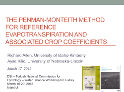 the penman-monteith method for reference evapotranspiration
