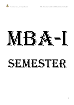 Mba-i - The Business School,University Of Kashmir