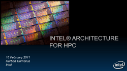 Intel HPC Technologies