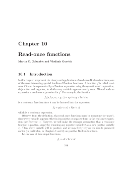 Chapter 10 Read-once functions