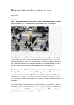 Managed futures under pressure on fees