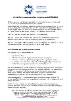 CSSIW SASS Update - Wales Pre-school Providers Association