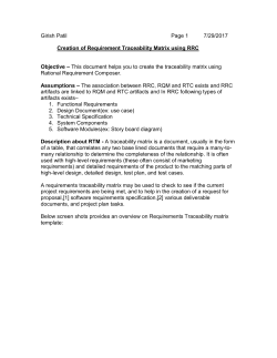 Creation of Requirement Traceability Matrix using RRC