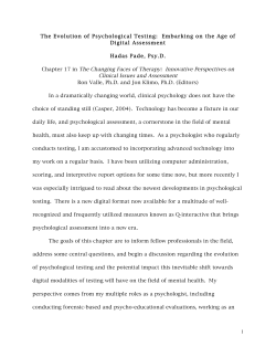 1 The Evolution of Psychological Testing: Embarking on the