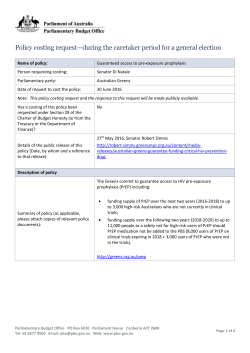 Policy costing request*during the caretaker period for a general