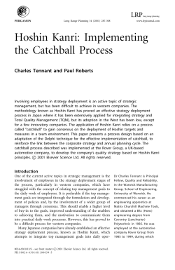 Hoshin Kanri: Implementing the Catchball Process
