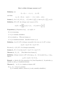 How to define Lebesgue measure on Rn Definition. Let In