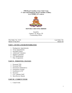 2958 Royal Canadian Army Cadet Corps 1st Anti