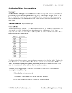Distribution Fitting (Censored Data)
