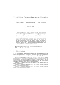 Firms` Ethics, Consumer Boycotts, and Signalling