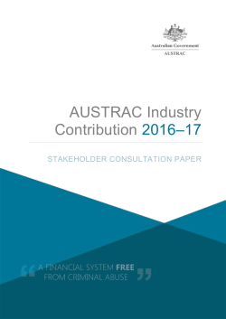 AUSTRAC industry contribution 2016&ndash;17