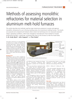 Methods of assessing monolithic refractories for material selection in