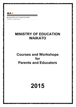 MOE Waikato Courses and Workshops for Parents and Educators