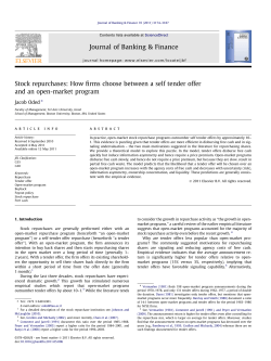 Stock repurchases: How firms choose between a self tender offer