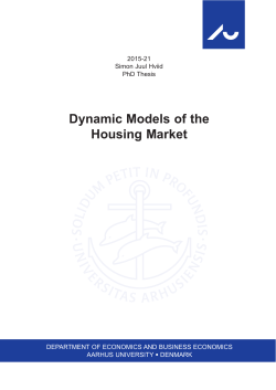 Dynamic Models of the Housing Market