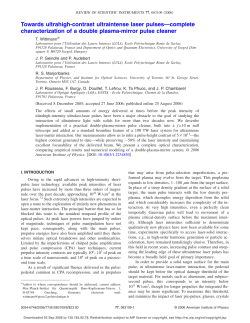 Towards ultrahigh-contrast ultraintense laser pulses&mdash;complete