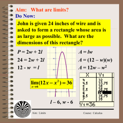 Aim: What are limits?