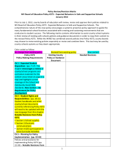 Policy Matrix for 4373 - Raleigh County Schools