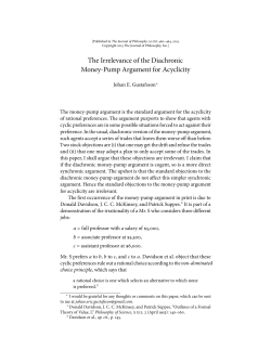 The Irrelevance of the Diachronic Money