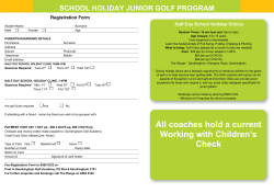 Half Day School Holiday Clinics