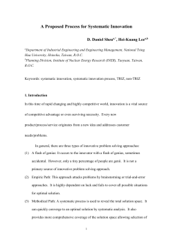 3. The Proposed Process for Systematic Innovation