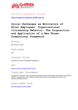 Social Exchanges as Motivators of Hotel Employees` Organizational