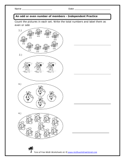 Even and Odd Numbers Independent Practice Worksheet