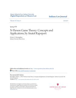 N-Person Game Theory: Concepts and Applications, by Anatol
