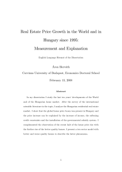 Real Estate Price Growth in the World and in Hungary since 1995