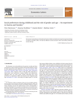 Social preferences during childhood and the role of gender and age
