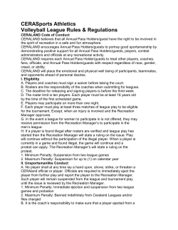 CERASports Athletics Volleyball League Rules