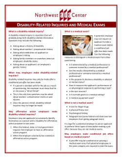 Disability-Related Inquiries and Medical Exams Northwest ADA
