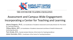 Assessment and Campus-Wide Engagement: Incorporating a