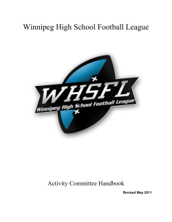 WHSFL Handbook - Winnipeg High School Football League